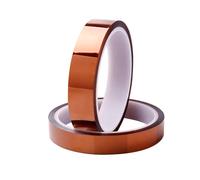2Rolls Heat Resistant Tape, 10mm X 33 M 100ft Heat Transfer Tape, Polyimide High Temperature Resistant Tape for Sublimation Heat Transfer Printing 3D Printer, Soldering, Electronic Applications(Brown)