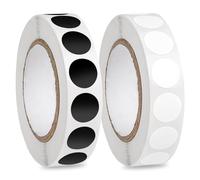 2Rolls Round Stickers,13mm Circle Labels,Self-Adhesive Circle Color Coding Dot Decal,Dot Sticker Removable Roll,Black, White Round Stickers,for Home, School, Supermarket, Office,2000 Pieces