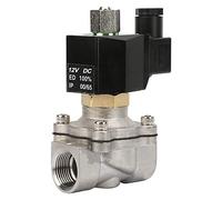 2S 200 20 G3/4" Normally Open Electric Solenoid Valve, Stainless Steel Solenoid Valve for Water Air Oil Gas, High Pressure with Heat Coil, Compact (DC12V)
