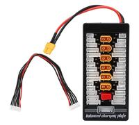 2S - 6S XT60 Plug Parallel Charging Board, RC Battery Charging Board for LiPo Batteries, High - Current 30A Para Board with 14AWG Silicone Wire and 50A for IMAX B6 Maxpro X612