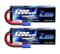 2S Lipo Battery 5200mAh 7.4V 80C 38.48Wh Hard case Battery with EC5 Plug 2 Pack