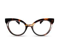 2SeeLife Oversized TR-90 Cat Eye Reading Glasses for Women - Narrow-Medium Fit, Durable and Sturdy Frame, Premium Readers, Brown Tortoise, +3.00