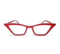2SeeLife Premium Cat Eye Reading Glasses for Women - Narrow-Medium Fit, Sturdy Frame, Spring Hinges, Stylish Funky Readers, Red, +2.50