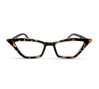 2SeeLife Premium Cat Eye Reading Glasses for Women - Narrow-Medium Fit, Sturdy Frame, Spring Hinges, Stylish Funky Readers, Brown Tortoise, +3.50