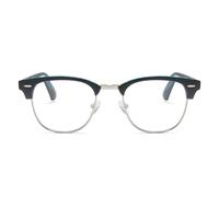 2SeeLife Premium Half Rim Reading Glasses Women & Men - Fits all Face Shapes, Metal & Sturdy Readers, Spring Hinges, Blue, +2.50