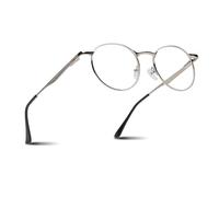 2SeeLife Round Metal Wire Rimmed Reading Glasses for Men & Women - Medium-Wide Fit, Durable, Spring Hinges, Premium Readers, Silver, +1.25
