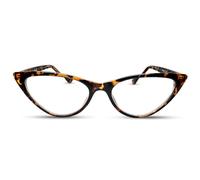 2SeeLife Small Cat Eye Reading Glasses for Women - Narrow-Medium Fit, Sturdy Frame, Spring Hinges, Premium Funky Readers, Brown Tortoise, +1.50