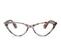 2SeeLife Small Cat Eye Reading Glasses for Women - Narrow-Medium Fit, Sturdy Frame, Spring Hinges, Premium Funky Readers, Rose-Blue Tortoise, +3.00