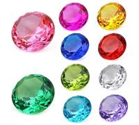 2Set Acrylic Gems 1.6 Inch Multicolor Chaos Emeralds Pirate Treasure Hunt Prop Fake Gems Easy to Clean Little Gems Gift for Birthday Christmas Easter Prizes Little Gems Acrylic Gems Fake Gems Gemstone