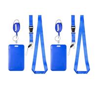 2Set Badge Holder With Retractable Reel And Breakaway Lanyard Clips For School Nurse Office Teen Cards Protectors Retractable Heavy Duty Reel Keychain Card Holder