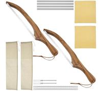 2set Bread Bow Saw Knife,15.7x2.4 Inch Stainless Steel Bread Slicer with Wooden Handle for Home Baking (Screwdriver+Cutter Covers+Single Peaked Blade+Cloth Bag+Wiping Cloth)