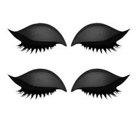 2Set Lazy Eye Shadow Eyelash Patch,2-in-1 Reusable Eye Makeup Stickers with False Lashes & Shadow,3D Reusable Sticker Eyeshadow,Eyeshadow Tape,Colorful Eyeshadow and Lash Stickers,Eyelid Tape,Black