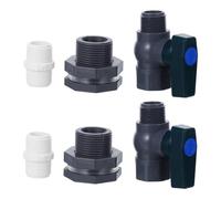 2set Rain Barrel Spigot Dn20 3/4 PVC Bulkhead Fitting Hose Tap Adapter
