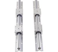 2Set SBR20 SBR 12 SBR25 SBR16 300 400 500 600 800 1000 1200mm Fully Supported Linear Rail Shaft Rod With 4 SBR16UU Block Bearing(SBR16 400MM)
