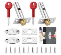 2Set Stainless Steel Mortice Door Bolts with Star Key,Anti-Theft Security Rack Bolt for Doors & Windows,Door Bolts for Internal Doors Easy Install,Enhanced Home & Workplace Protection,Includes Screws