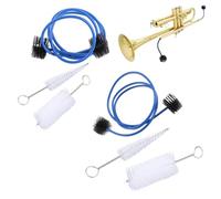 2set Trumpet Cleaning Kit, Trumpet Maintenance Kit Includes Mouthpiece Brush Valve Brush and Flexible Snake Brush for Instrument Care