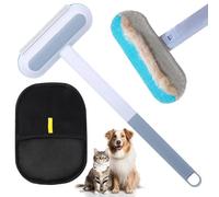 2set Yomi Pet Hair Removal Gloves,2025 Upgrade Double Sided Grooming Glove with Celery Multifunctional Hair removal Brush,Reusable Electrostatic Pet Hairs Removals Gloves for Couch, Carpet