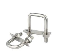 2Sets 304 Stainless Steel Square Clamp Right Angle U-Bolt with Baffle Pipe U-clamp Screw M6 Squa Bolt(2Sets M6x60x90mm)