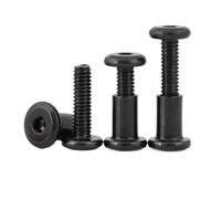 2sets-5sets M5 M6 M8 Large Flat Hex Furniture Screw With Nut Steel With Black Rivet Connector Insert Joint Sleeve(45mm(L),2pcs m8xL With Nut)