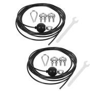 2sets Adjustable Gym Pulley Wire Rope Fitness Cable for Home Machines | Balconies, Smooth Operation, for Door Frames, Versatile Installation, Rubber and Aluminum Alloy Build, Studios