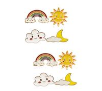 2sets Cartoon Brooch Random Styles Featuring Sun Cloud and Lovely Breastpins for Clothing Ornaments and Accessories for Everyday Wear and Special Occasions 4pcs*2