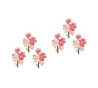 2sets Cherry Blossom Brooch Pins Cute Metal Pins for Bags Clothes Hats Aesthetic Enamel Flower Badge Delicate Floral Design for Sweaters Dresses 3pcs*2