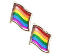 2sets Creative Rainbow Pattern Brooches Gay Breastpins for Lgbtq Pride Events Decorative Lesbian Badges for Dresses Bags and Clothing 2pcs*2
