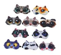 2sets Cute Animal Eye Masks Multifunctional Light Blocking Sleeping Masks for Travel Comfortable Elastic Bands for Home Camping Flights 10pcs*2