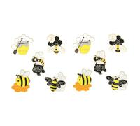 2sets Cute Cartoon Bee Brooch Pins Adorable Badges for Clothes Bags Hats Creative Accessories for Parties and Daily Wear 5pcs*2