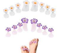 2Sets Cute Non-Slip Toe Stretchers,Silicone Toe Separators | Comfortable Manicure Toe Separator,Florial,Reusable Nails Dividers,for Women Nail Art Tools,for Home Salon,Gel Polish DIY