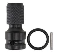 2sets Drill Chuck Conversion Kit Adapter Black Steel | Elastic Sleeve Design with Steel Ball, Self Locking Telescopic Headband, for 1/2 Pneumatic Spanners