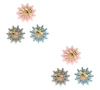 2sets Enamel Daisy Flower Brooch Pin for Women Lightweight Decoration Stylish Jewelry for Clothing and Bags Girlfriends and Family 3pcs*2
