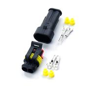 2sets Kit 1/2/3/4/5/6 Pins Way Super Seal Waterproof Electrical Wire Connector Plug Compatible With Car Harness Auto Sealed Socket With(2P 2Ssts)