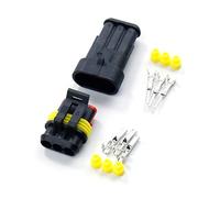 2sets Kit 1/2/3/4/5/6 Pins Way Super Seal Waterproof Electrical Wire Connector Plug Compatible With Car Harness Auto Sealed Socket With(3P 2Ssts)