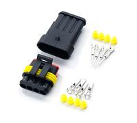 2sets Kit 1/2/3/4/5/6 Pins Way Super Seal Waterproof Electrical Wire Connector Plug Compatible With Car Harness Auto Sealed Socket With(4P 2Ssts)
