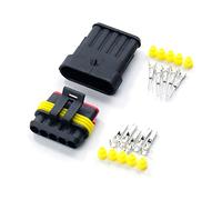 2sets Kit 1/2/3/4/5/6 Pins Way Super Seal Waterproof Electrical Wire Connector Plug Compatible With Car Harness Auto Sealed Socket With(5P 2Ssts)