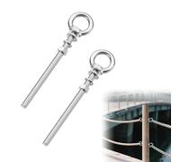 2Sets Lifting Eye Bolt Corrosion Resistance M8 x 120mm Eye Bolt with Nut Washer Reliable and Secure Connection 304 Stainless Steel Shoulder Lifting Ring Eyebolt for Hanging Item and Construction