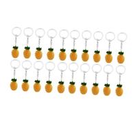 2sets Lovely Pineapple Key Chain Pendant Yellow Resin Fruit Decoration for Handbags Backpacks and Car and Men 10pcs*2