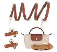 2Sets Mini Bag Strap Kit and Organizer Compatible with Longchamp, Folding Tote Bag organizer insert, Punch-Free Adjustable Buckle Strap Design, Multi-Pocket Felt Handbag Organizer, (1.2cm)