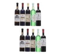 2sets Scale Miniature Red Wine Bottles for Mini House Decoration and Pretend Play Accessories 5pcs*2