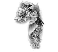 2sheets Semi-Armor Tattoo Sticker Male Waterproof Long-Lasting Female White Crane Lotus Flower Arm Herbal Semi-Permanent Simulation