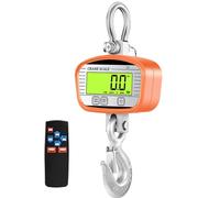 2T 2000KG/4400lb Crane Scale Smart Heavy Type Crane Scale Measure Temperature and Humidity Alloy Electronic Hanging Scale Digital Rechargeable Models (Orange)