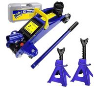 2T Hydraulic Floor Trolley Jack 3T Axle Frame 2pcs Car Jack Kit | Steel Car Lifting Tools For Garage Workshop(Hyd Jack-Jack Brkt)