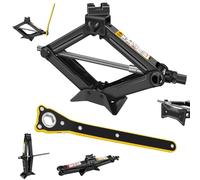 2T Scissor Jack Car Jack with Larbor-Saving Ratchet Wrench Easy to Lift or Low, Adjustable Lifting Height from 90mm to 360mm, Lightweight Portable Scissor Lift Jack for Small, Medium Vehicles
