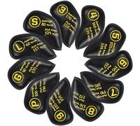 2thpart Golf Iron Covers Set 11pcs Black PU Leather, Durable Golf Iron Head Covers for Ping Titleist Callaway Taylormade Cobra Clevleand(3-9 P G S L)