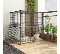 2Tier Cat Cage for Indoor UsePortable Metal Wire Cat House & Guinea Pig Enclosure Ideal for 12 Cats Spacious & Durable Pet Habitat Easy to Assemble