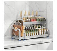 2Tier Dish Drying Rack Adjustable Stainless Steel Kitchen nizer Multifunctal Sto for Condiments Knives Cutting Boards Cabinet Space Saver & Slish