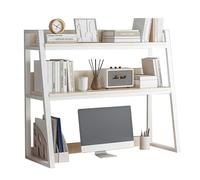 2Tier Ladder Desk BookshelfMultipurpose Desktop Organizer Rack for Dorm Office & HomeCompact Computer Bookcase & Display Shelf for Efficient Space Saving
