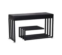 2Tier Metal Shoe Rack with PU Leather Padded Seat SpaceSaving Shoe Sto Bench nizer for Entryway Hallway Black (L: 60CM) & Functal