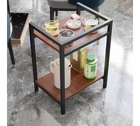 2Tier Nightstand End Table SpaceSaving Storage Shelf for Living Room Bedroom Entryway Easy Assembly Stylish Sofa Table for Small SpacesDesign